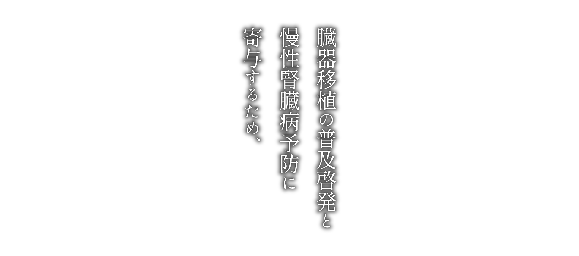 腎臓移植の推進と慢性腎臓病予防に寄与するため、